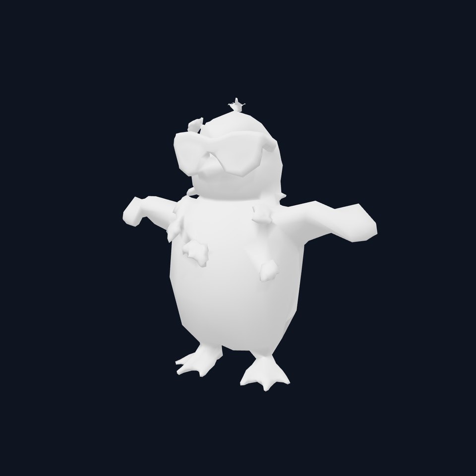 Cool Tropical Penguin Rigged and Animated Character Model